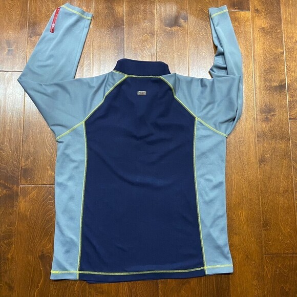 Bugle Boy Vintage 1/4 Zip Athletic Navy Grey Top Big & Tall Polyester Men's XXL - Picture 5 of 8